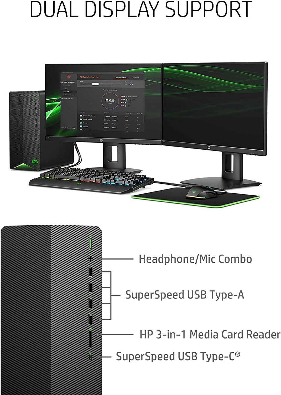 2021 HP Pavilion Gaming Desktop Computer, AMD Ryzen 5 3500 Processor, 8GB RAM, 256GB PCIe NVMe SSD, GeForce GTX 1650 Super 4GB, Windows 10 Home