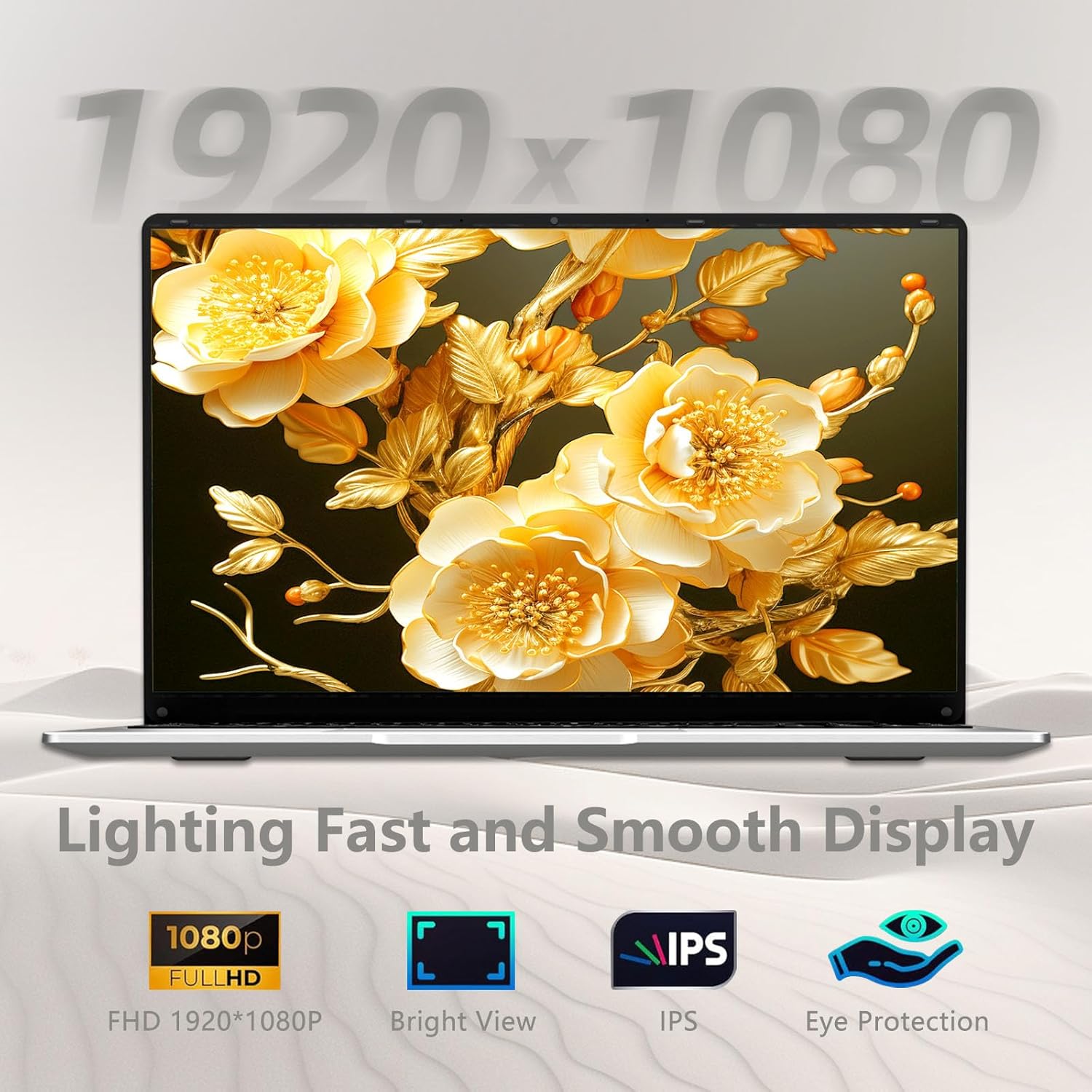 15.6 inch Laptop, Laptops with Celeron N4000, 2025 Gaming Laptop for 8GB LPDDR4 256GB SSD, IPS FHD 1920x1080, WiFi+BT4.2+Mini HDMI+TF Card Slot, Traditional Laptops Computers Convertible 180° Netbook