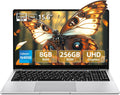 15.6 inch Laptop, Laptops with Celeron N4000, 2025 Gaming Laptop for 8GB LPDDR4 256GB SSD, IPS FHD 1920x1080, WiFi+BT4.2+Mini HDMI+TF Card Slot, Traditional Laptops Computers Convertible 180° Netbook
