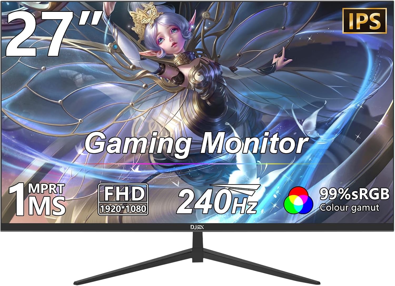 27 Inch Gaming Computer Monitor IPS 240Hz FHD(1920×1080P), 99% sRGB,1ms Response Time, 300cd/m²,AMD FreeSync, Crosshair & Eye-Care Tech,Low Blue Light,HDMI 2.0,DP 1.4,Supports Wall-Mounted