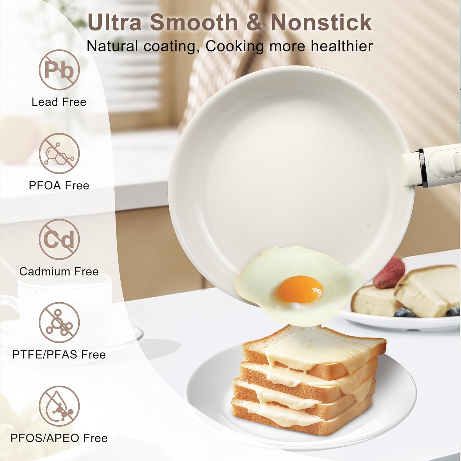 13 Pcs Pots and Pans Set, Nonstick Cookware Set with Lids and Detachable Handle, PFAS & PFOA Free, Non-Toxic Healthy Kitchen Cooking Set