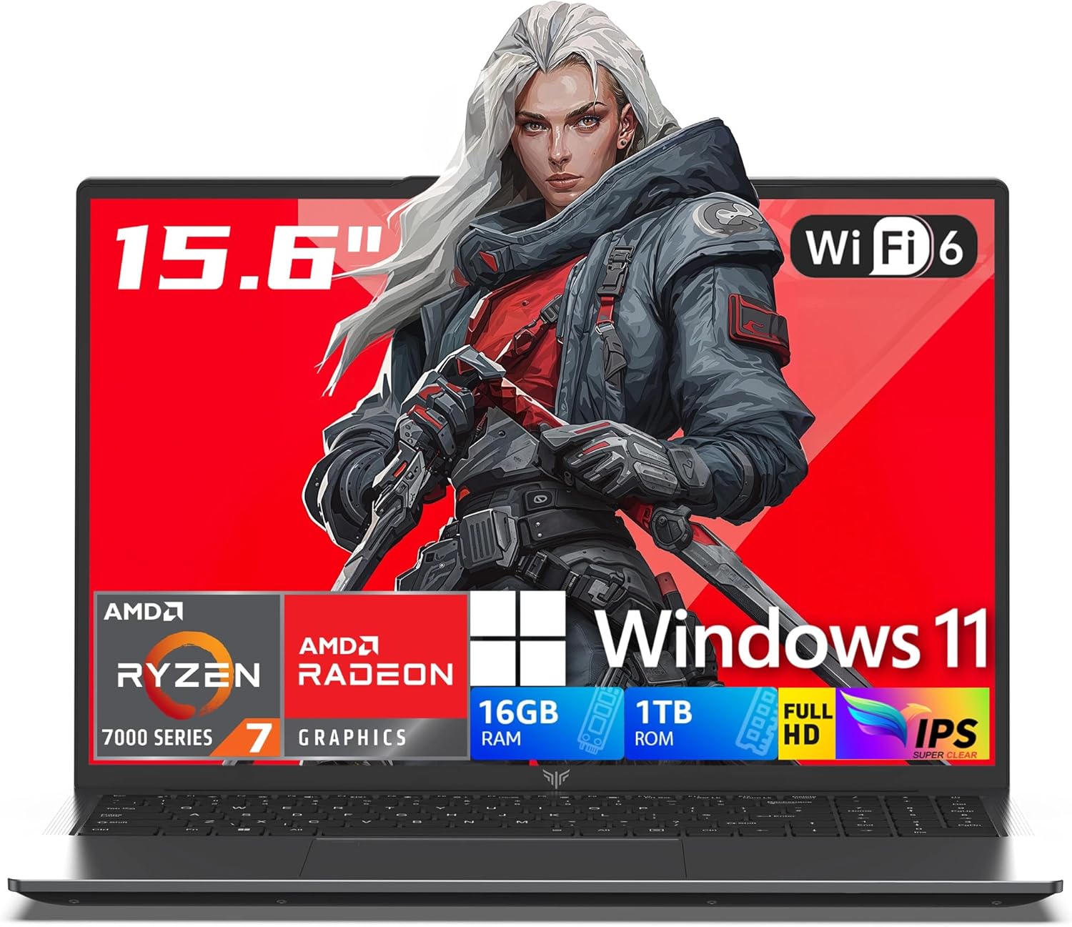 2026 AMD Gaming Laptop with Ryzen 7 5825U Processor(8C/16T, Up to 4.5GHz), AMD Radeon™ Graphics, 16GB RAM 1TB NVMe SSD, 15.6“ FHD Display Laptop with BK, WiFi 6, HDMI, Type-C, Webcam Cover Slide