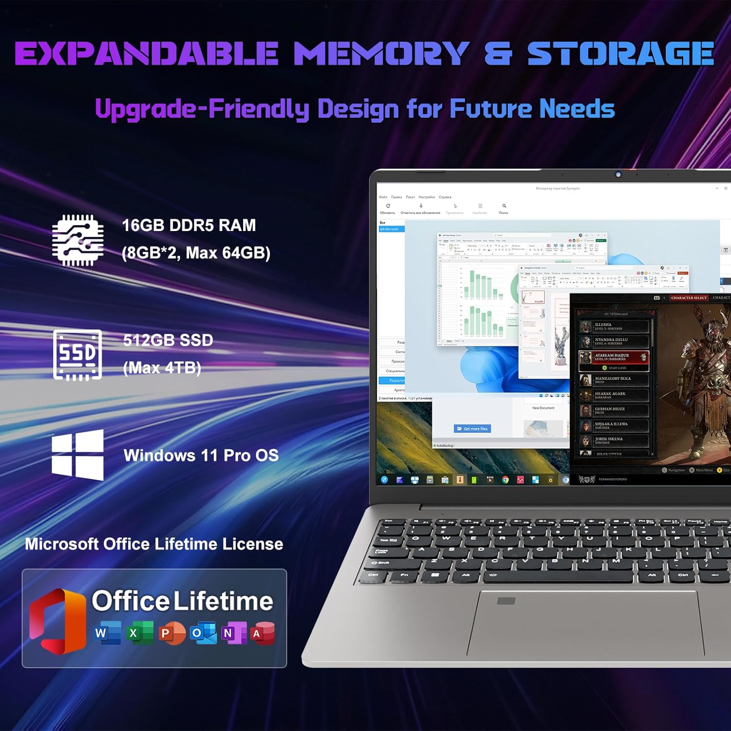 2025 16 Inch 2.5K IPS Gaming Laptop Computer, AMD Ryzen 7 6800H (Up to 4.7GHz), 16GB DDR5 512GB SSD, AMD Radeon 680M, WiFi 6, Type-C, Webcam, Fingerprint, Backlit Keyboard, Windows 11 Pro w/ MS Office