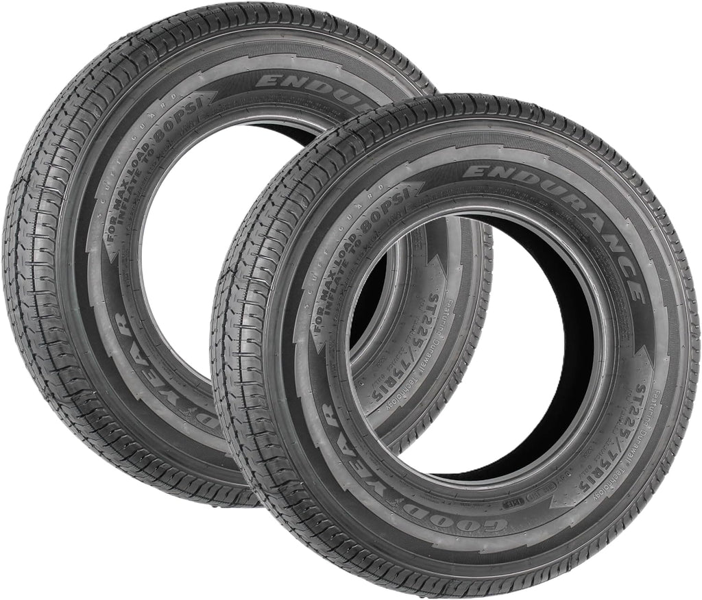 2-Pack Fits Goodyear Endurance All Season Trailer Tire ST225/75R15 E/10 117N