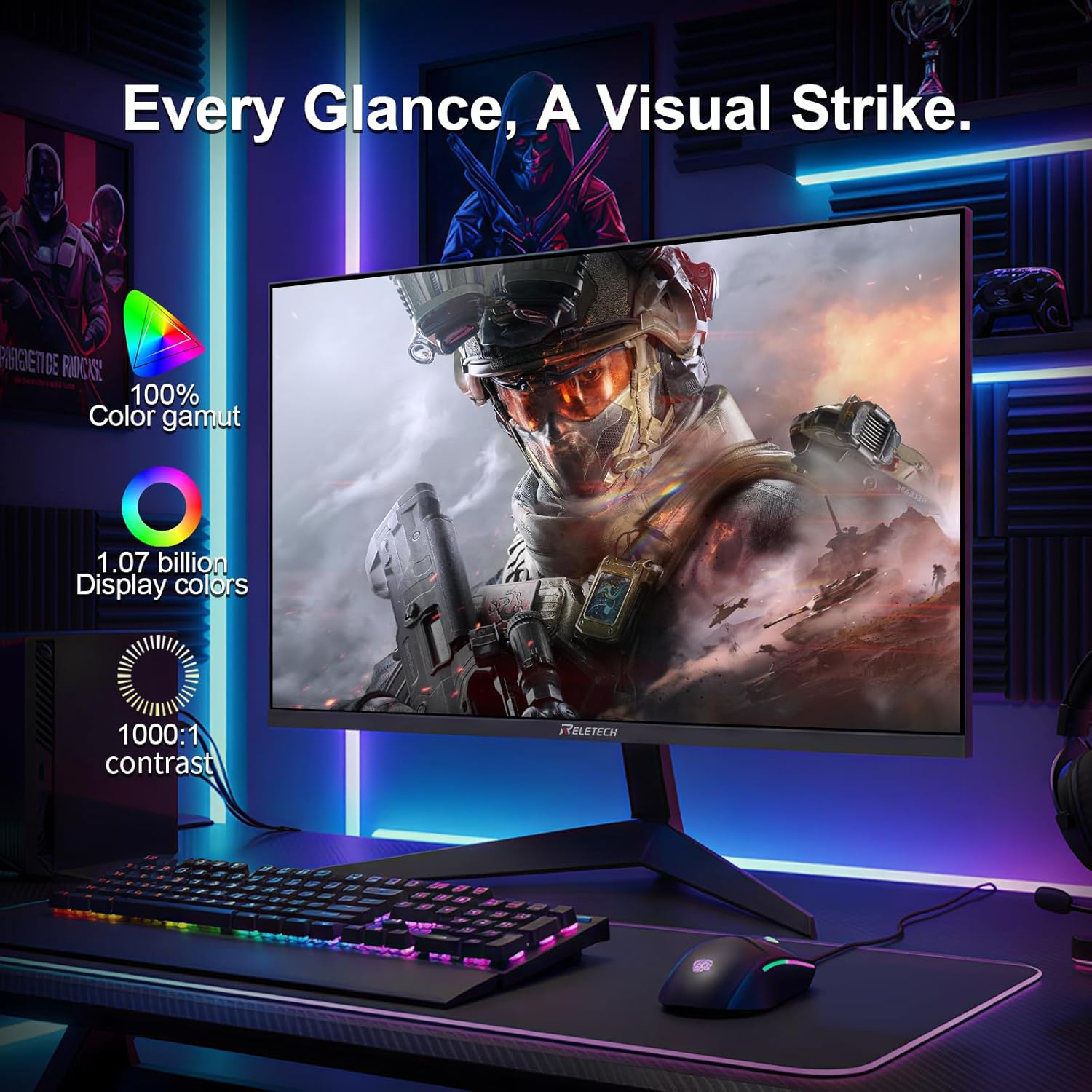 24.5 Inch 400Hz Gaming Monitor, FHD 1080P Computer Monitor,1MS, Fast IPS,FreeSync Compatible, HDR Supports 100% sRGB 2*DisplayPort & 2*HDMI, VESA75*75mm (GT25 Sniper)